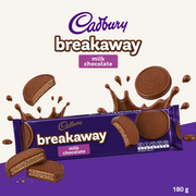 Cadbury Breakaway Milk Chocolate Biscuits | Chocolate-Coated Wafer Biscuits | 180g