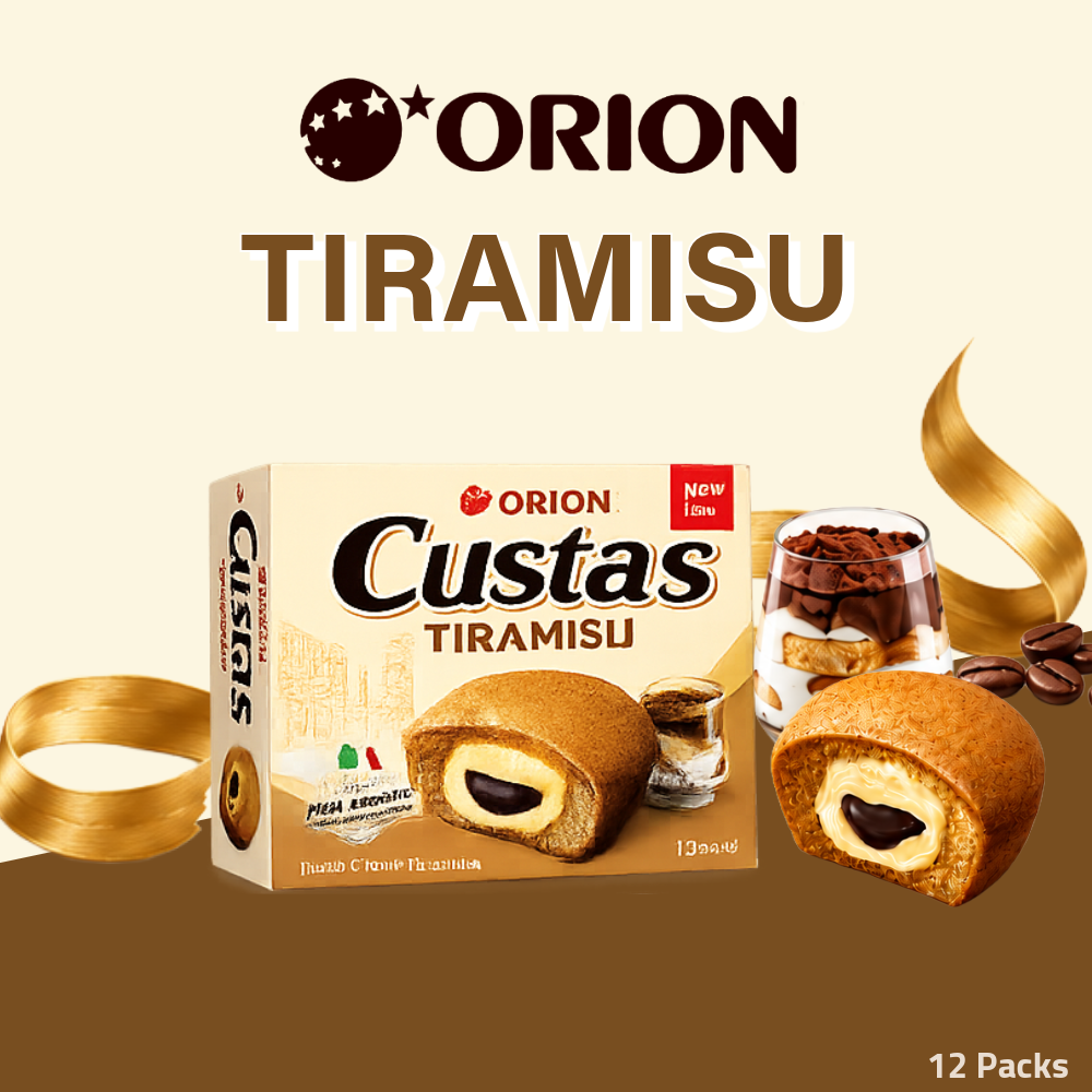 Orion Custas Tiramisu Pie Cake | Limited Edition | 12 Pieces | 276g