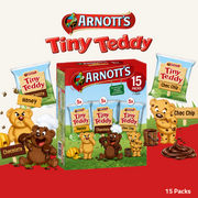 Arnott's Tiny Teddy | Assorted Mini Biscuits | Honey, Chocolate & Chocolate Chip | 15 Packs