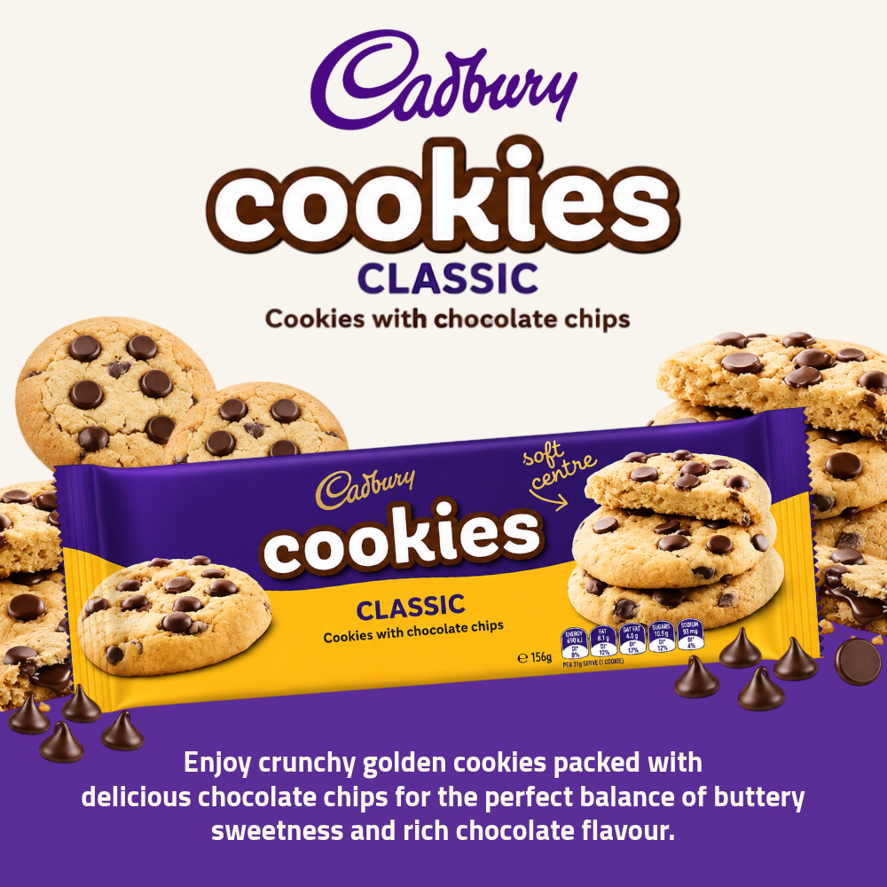 Cadbury Chocolate Chip Cookies 156g - Classic
