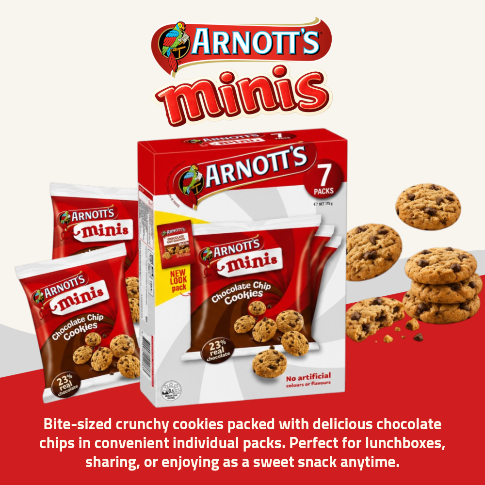 Arnott's Mini Chocolate Chip Cookies | 7 Packs