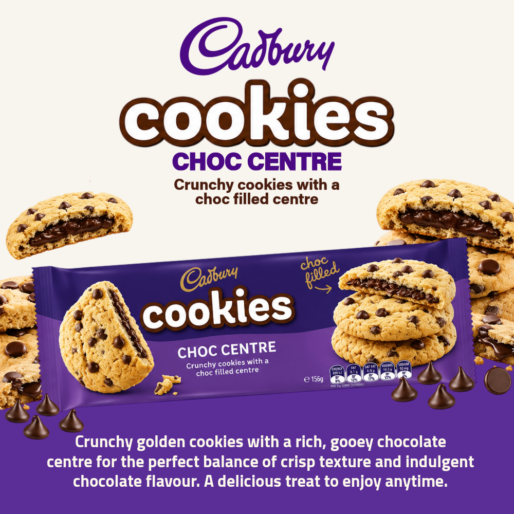 [Pre-Order] Cadbury Cookies | Chocolate Chip Cookies | Choc Centre | 156g