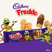 Cadbury Freddo Biscuits | Chocolate Biscuits with Milk Chocolate Coating | 167g