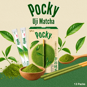 Glico Giant Pocky Uji Matcha | Matcha-Coated Biscuit Sticks | 13 Packs
