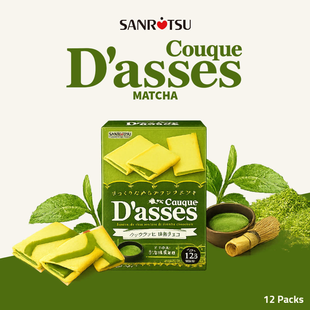 Sanritsu D'asses Cream Filled Cookies | Matcha | 12 Packs