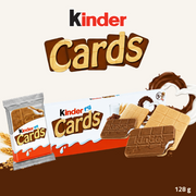 Kinder Cards | Crispy Wafer Biscuits with Cocoa & Milk Filling | 128g