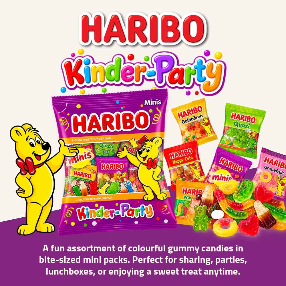 Haribo Kinder Party Mini Gummies | Assorted Gummy Candies | 250g
