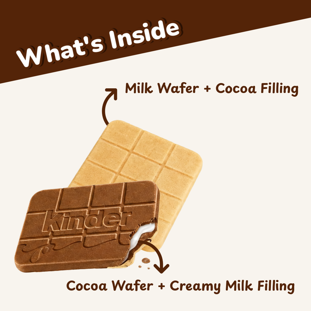 Kinder Cards | Crispy Wafer Biscuits with Cocoa & Milk Filling | 128g