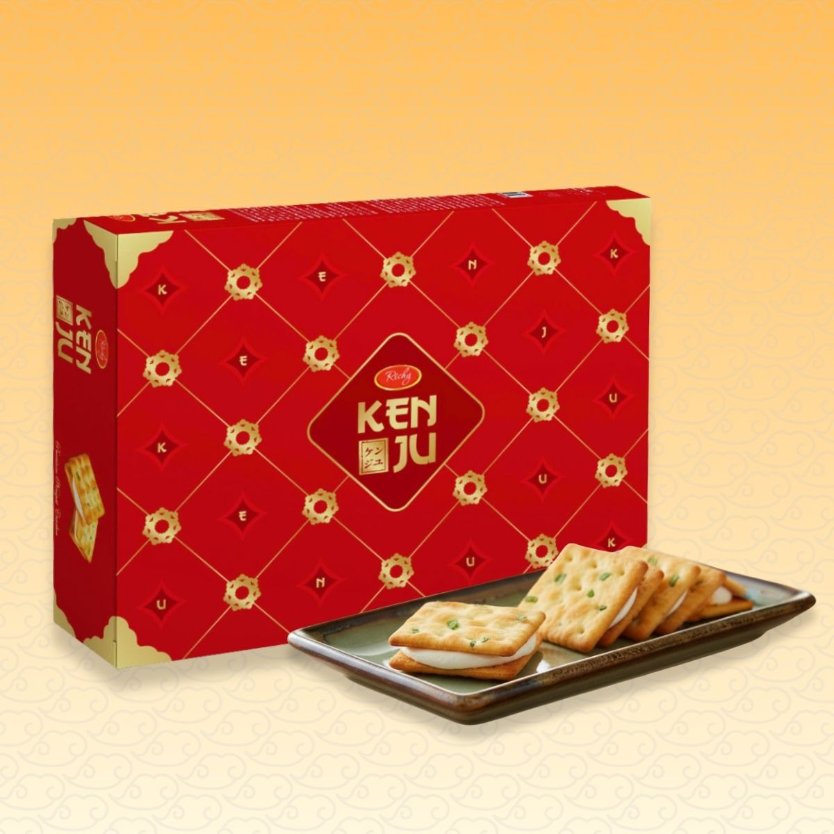 Richy Kenju Nougat Crackers Red Tin 325g