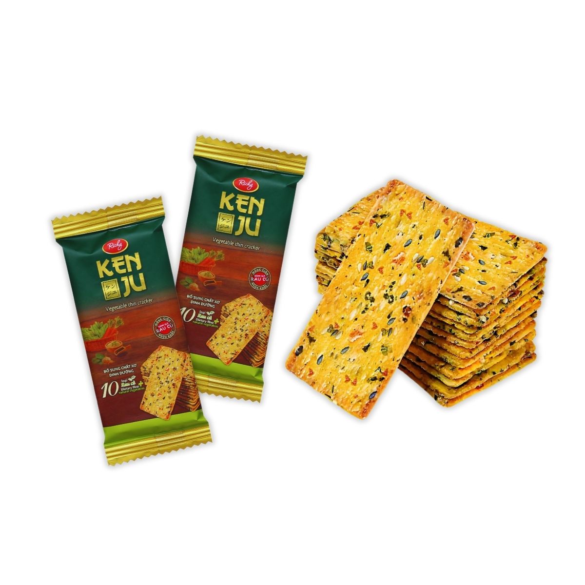 Halal Certified) Richy Kenju Vegetable Thin Cracker: Sharing Pack