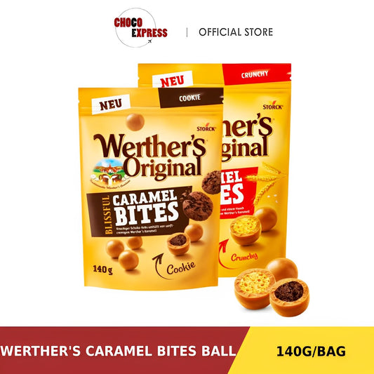 Werther's Caramel Bites Crunchy Caramel Cookies Ball140g/ Product of Germany