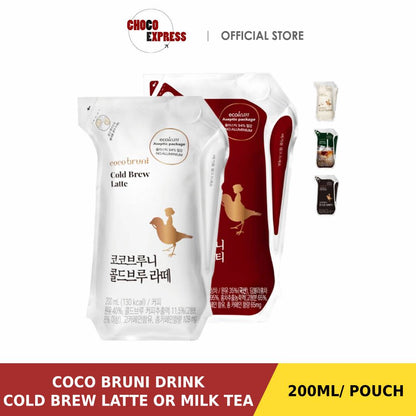 Coco Bruni Cold Brew Coffee and Milk Tea 200ml/ Product of Korea