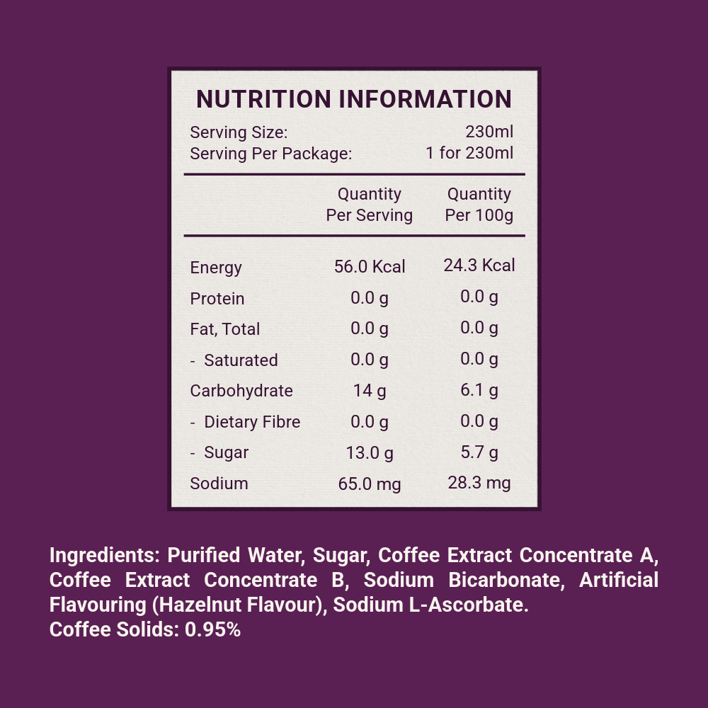 LOTTE Cantata Coffee Series | Iced Hazelnut Coffee | 230ml