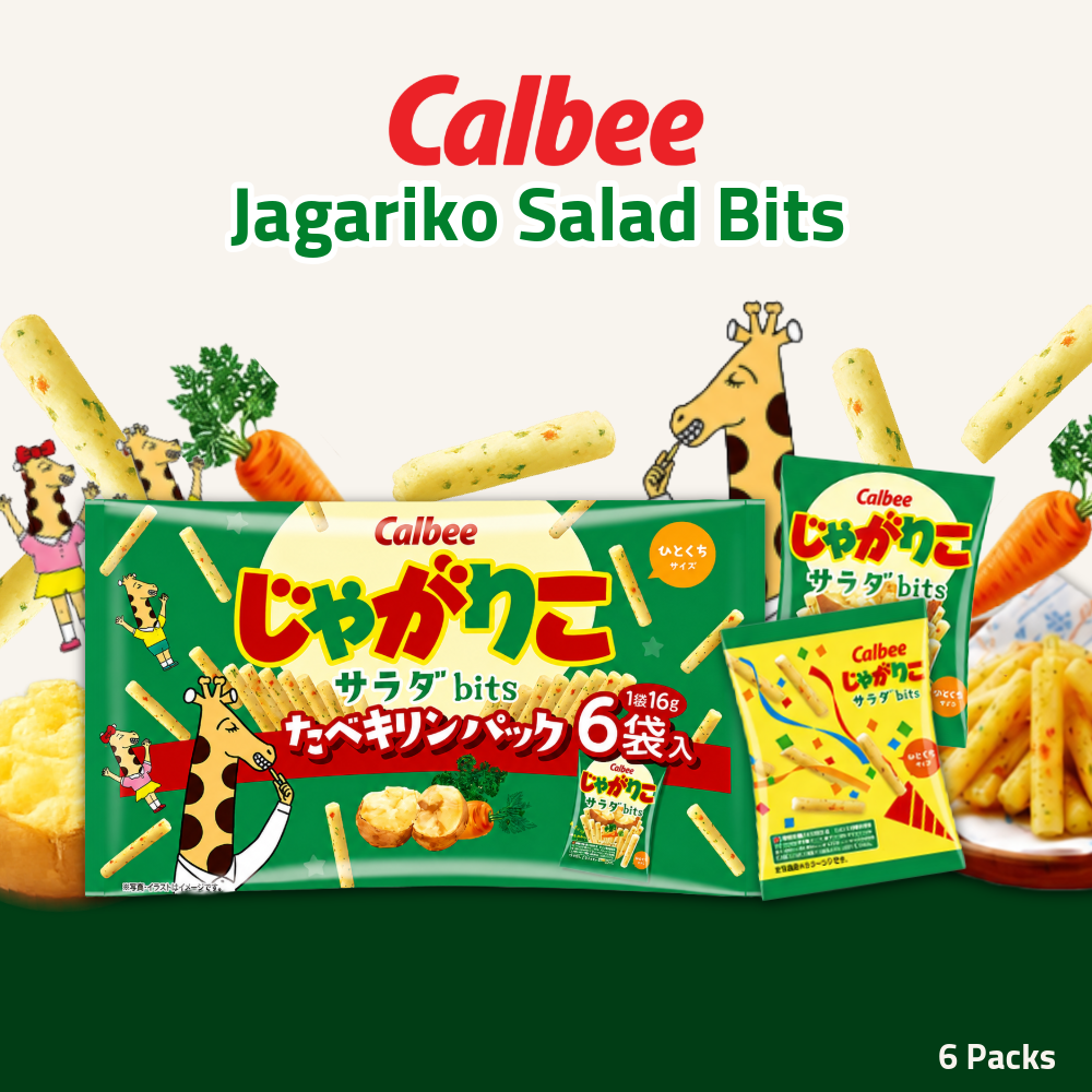 Calbee Jagariko Salad Bits | Crispy Potato Sticks | 6 Packs