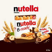 Ferrero Nutella B-ready | Crispy Wafer with Nutella Hazelnut Cocoa Filling | 6pcs