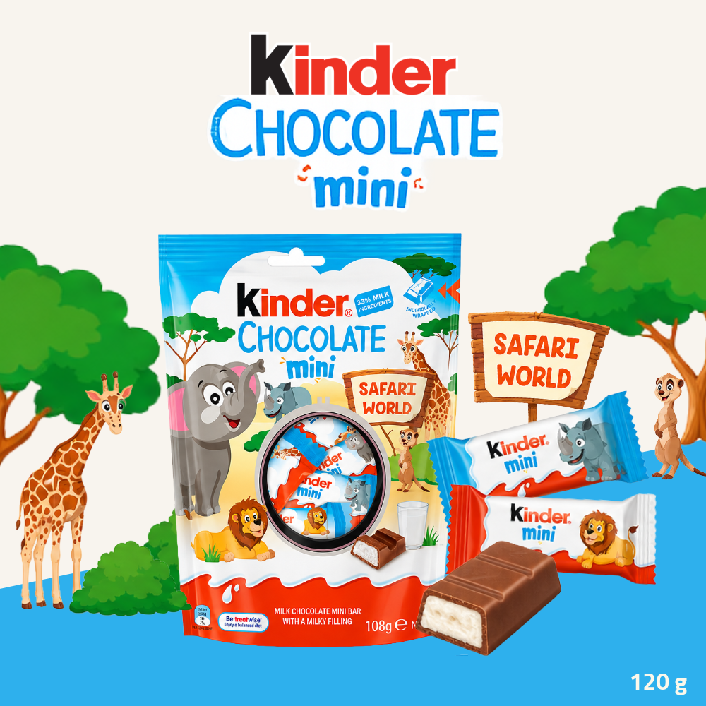Kinder Chocolate Mini | Milk Chocolate Mini Bars | 120g