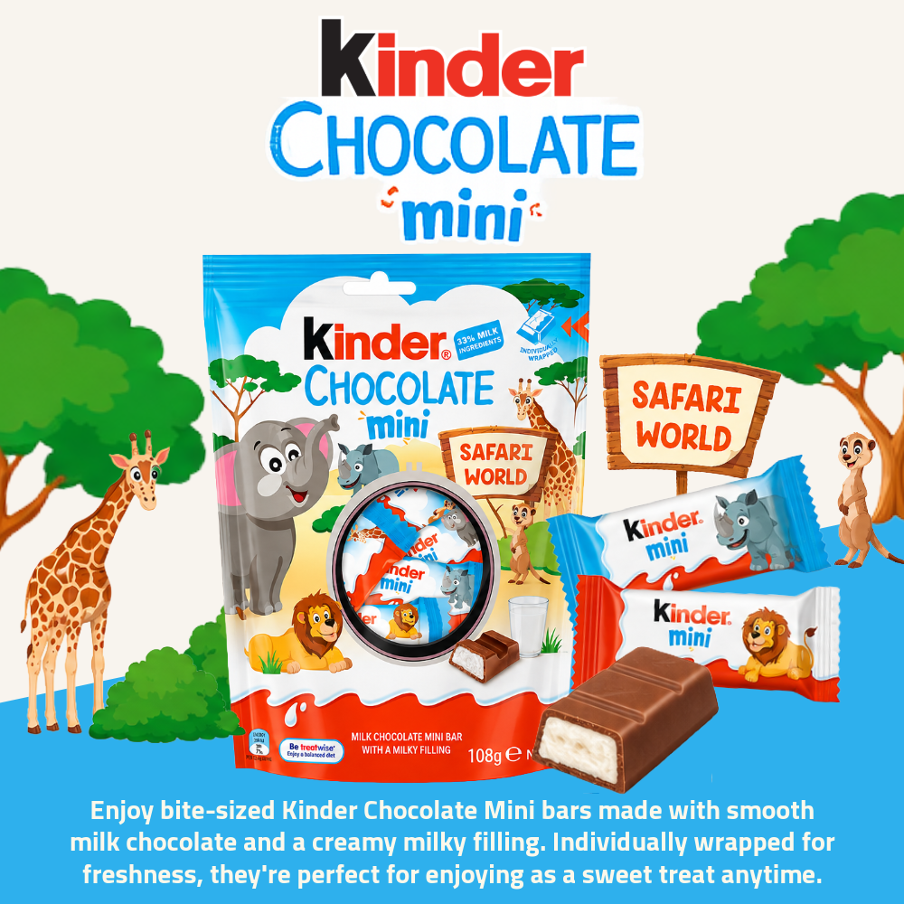 Kinder Chocolate Mini | Milk Chocolate Mini Bars | 120g