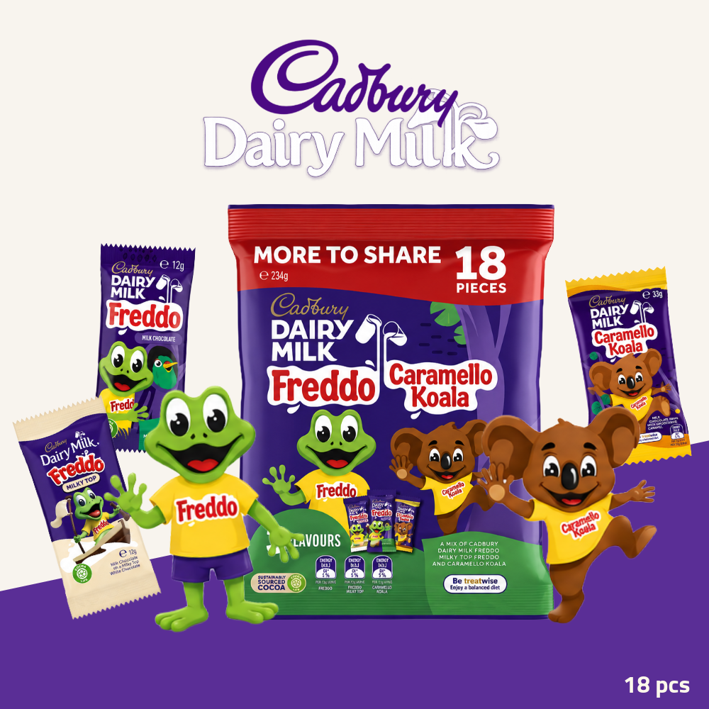 Cadbury Dairy Milk Freddo & Caramello Koala | Assorted Filled Milk Chocolates | 18 Pcs