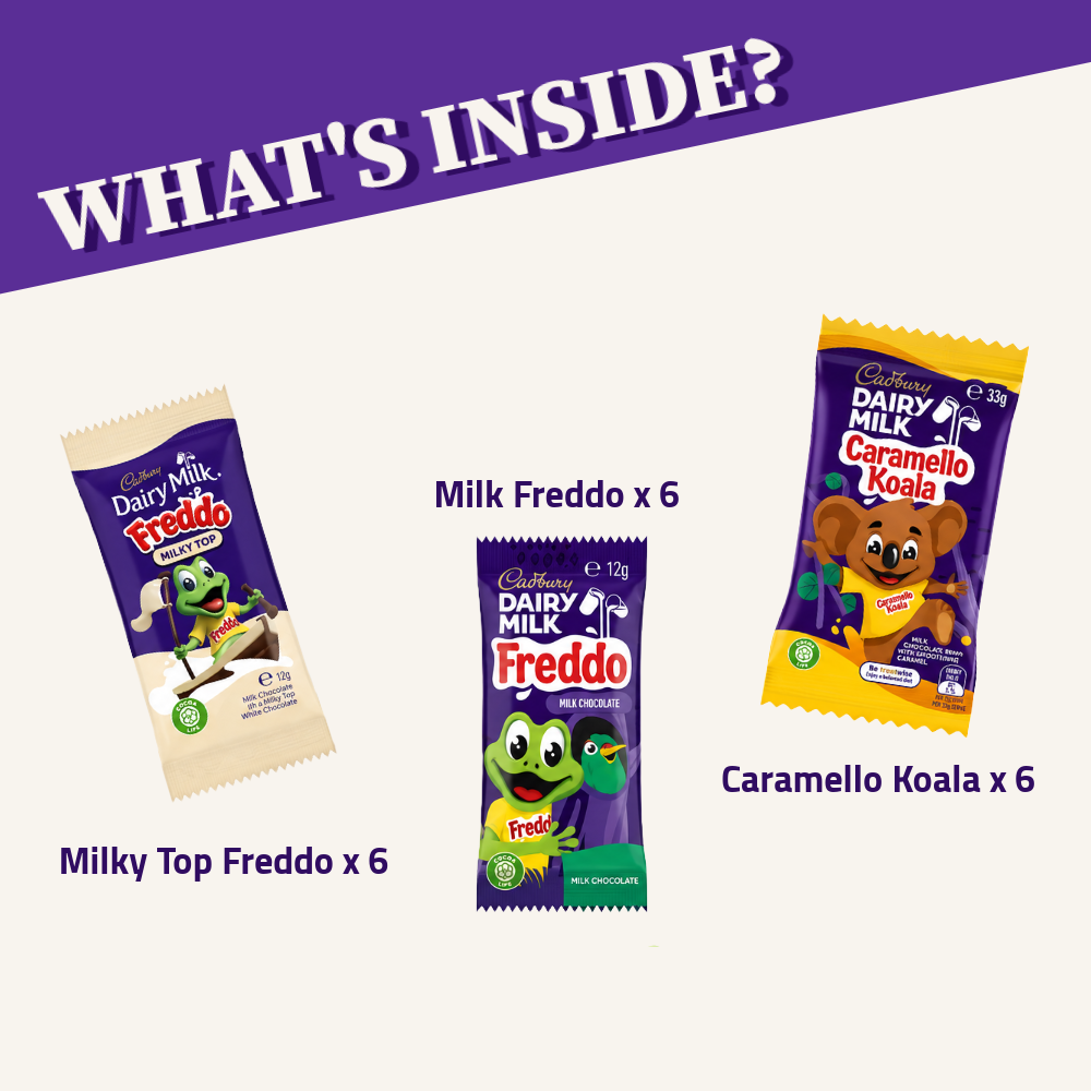 Cadbury Dairy Milk Freddo & Caramello Koala | Assorted Filled Milk Chocolates | 18 Pcs