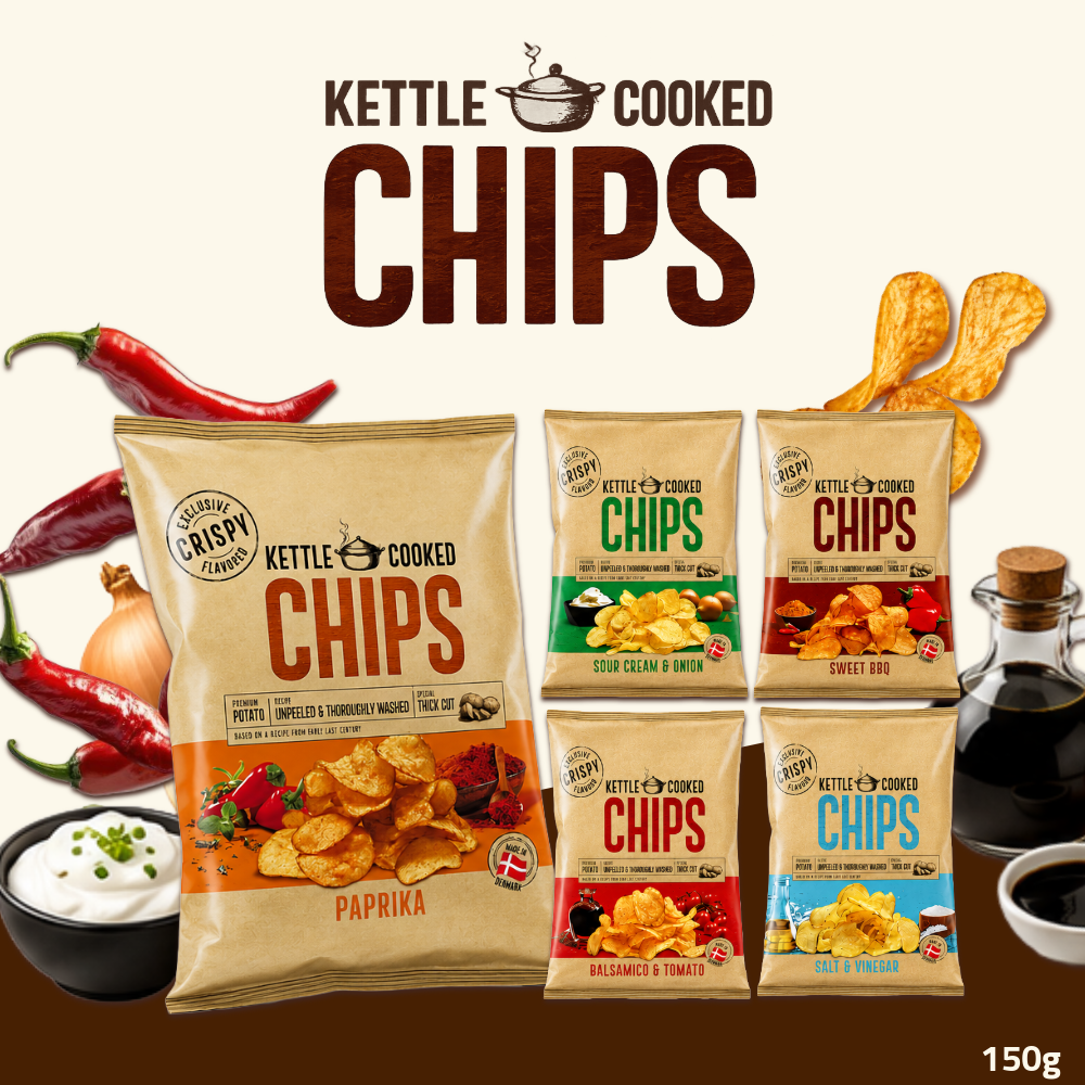 Kettle Cooked Potato Chips | Thick-Cut Crispy Potato Chips | 150g