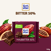 [Pre-Order] Ritter Sport Bitter 50% Dark Chocolate | 50% Cacao | 100g