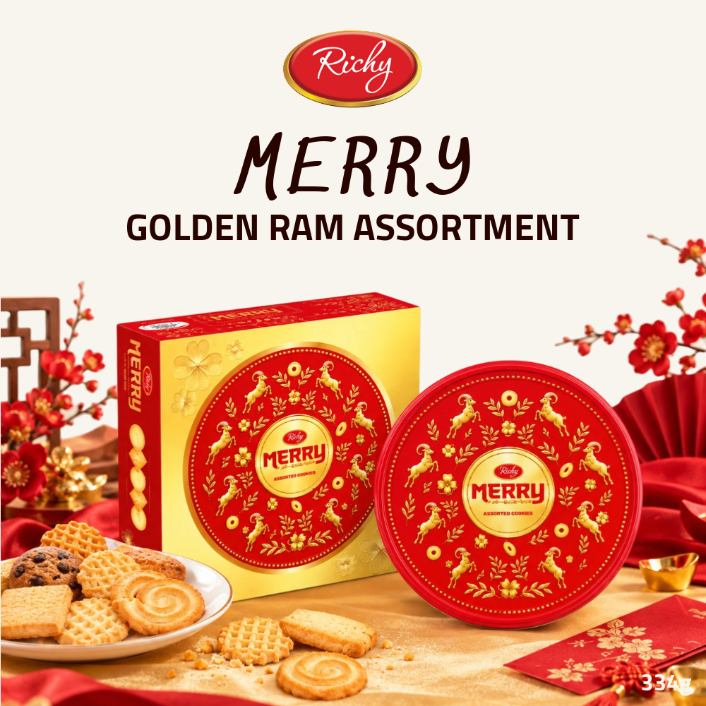 [Pre-Order] Richy Merry Golden Ram Assortment | Assorted Biscuits & Cookies | 334g