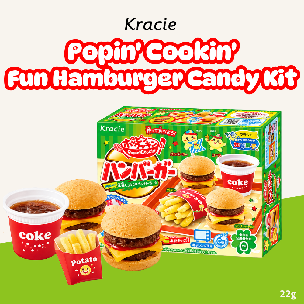 [Pre-Order] Kracie Popin' Cookin' Fun Hamburger Candy Kit | DIY Japanese Hamburger Candy | 22g
