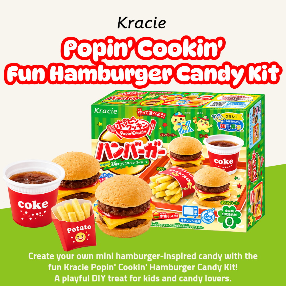 [Pre-Order] Kracie Popin' Cookin' Fun Hamburger Candy Kit | DIY Japanese Hamburger Candy | 22g