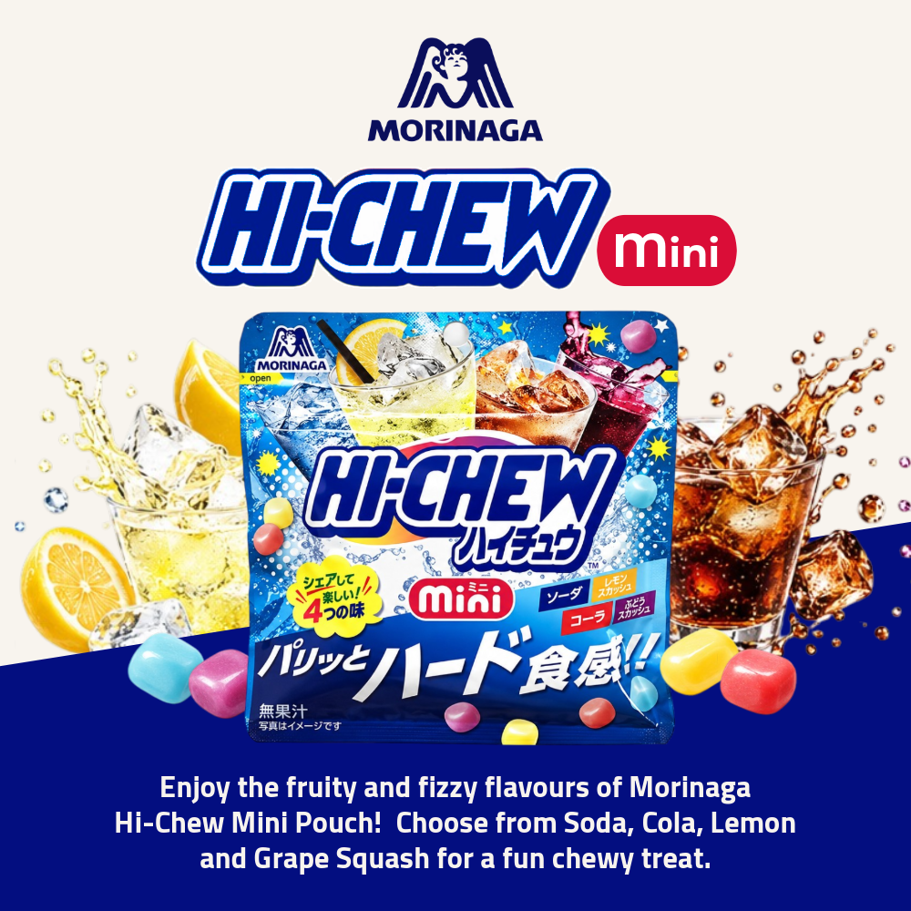 [Pre-Order] Morinaga Hi-Chew Mini Pouch | Soda, Cola, Lemon & Grape Squash | 60g