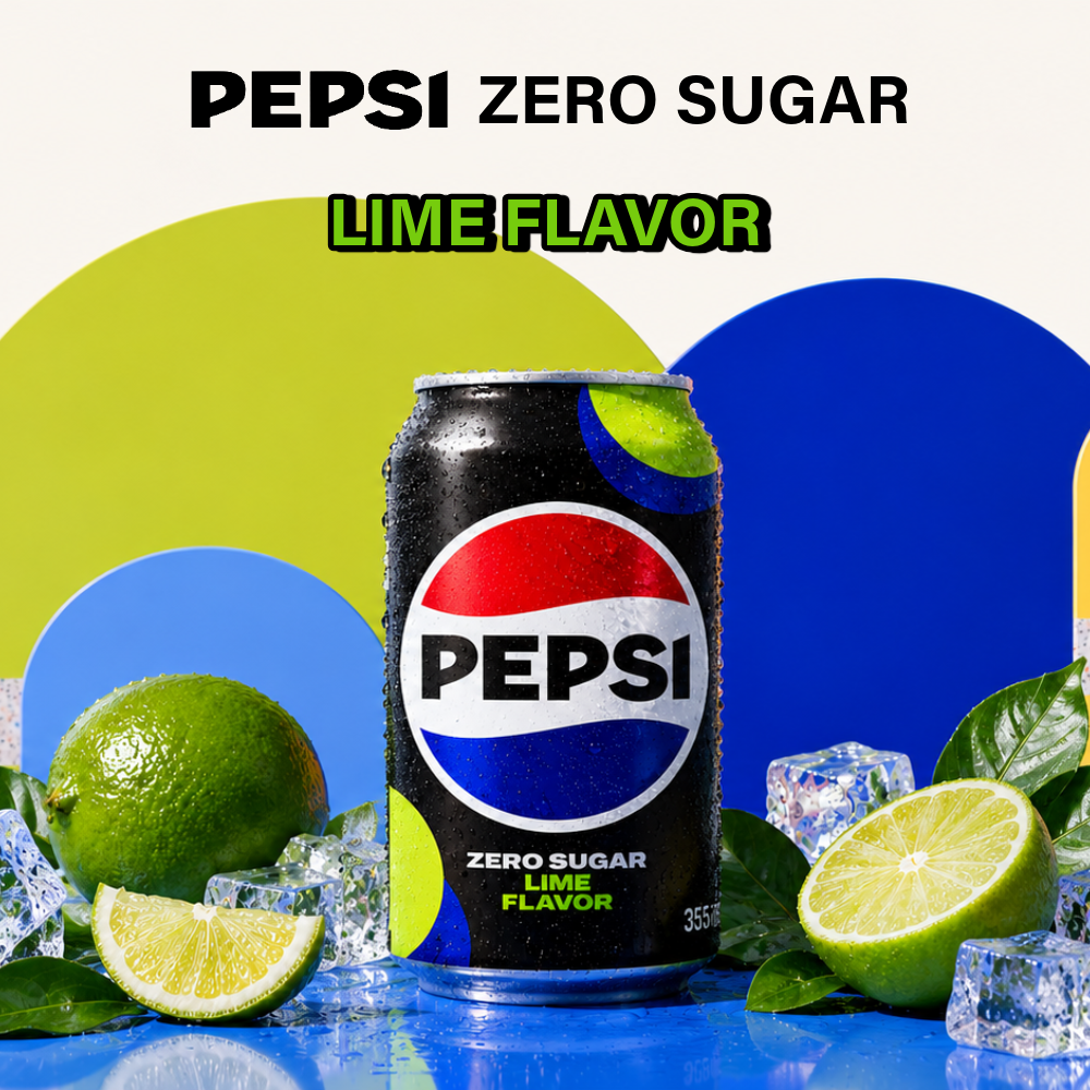 Korean Pepsi Zero Sugar Soda | Lime Flavour | 355ml