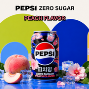 Korean Pepsi Zero Sugar Soda | Peach Flavour | 355ml