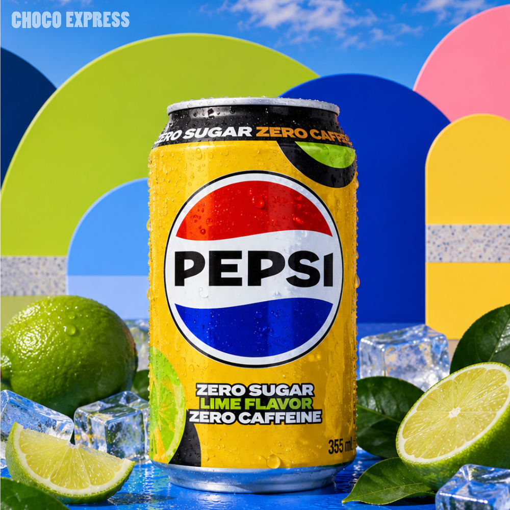Korean Pepsi Zero Sugar Soda | Lime Flavour | Zero Caffeine | 355ml