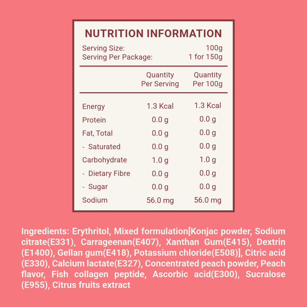 The Zoen Konjac Jelly | Zero Sugar | Vitamin C & Collagen | 150g