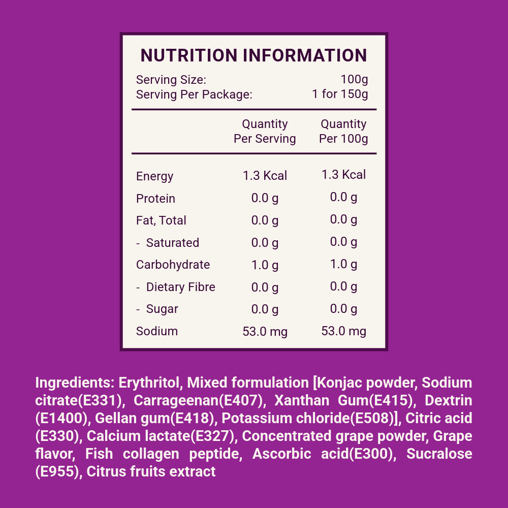The Zoen Konjac Jelly | Zero Sugar | Vitamin C & Collagen | 150g