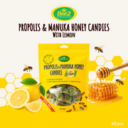Bee2 Honey Candies | Propolis & Manuka Honey with Lemon | 40 Candies