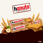 Ferrero Hanuta | Crispy Wafer with Hazelnut Cocoa Filling | 220g
