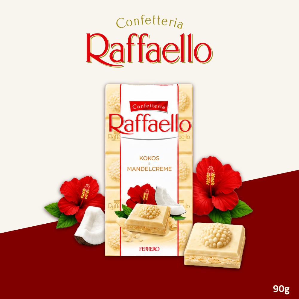 Ferrero Raffaello Chocolate Tablet | Creamy Coconut & Almond | 90g