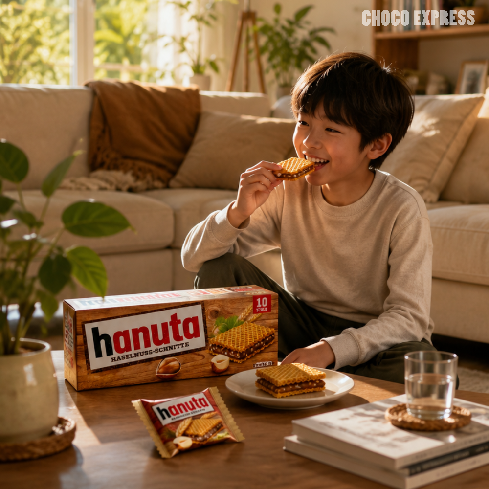 Ferrero Hanuta | Crispy Wafer with Hazelnut Cocoa Filling | 220g