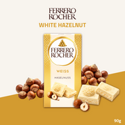Ferrero Rocher Chocolate Tablet | White Chocolate with Hazelnut | 90g
