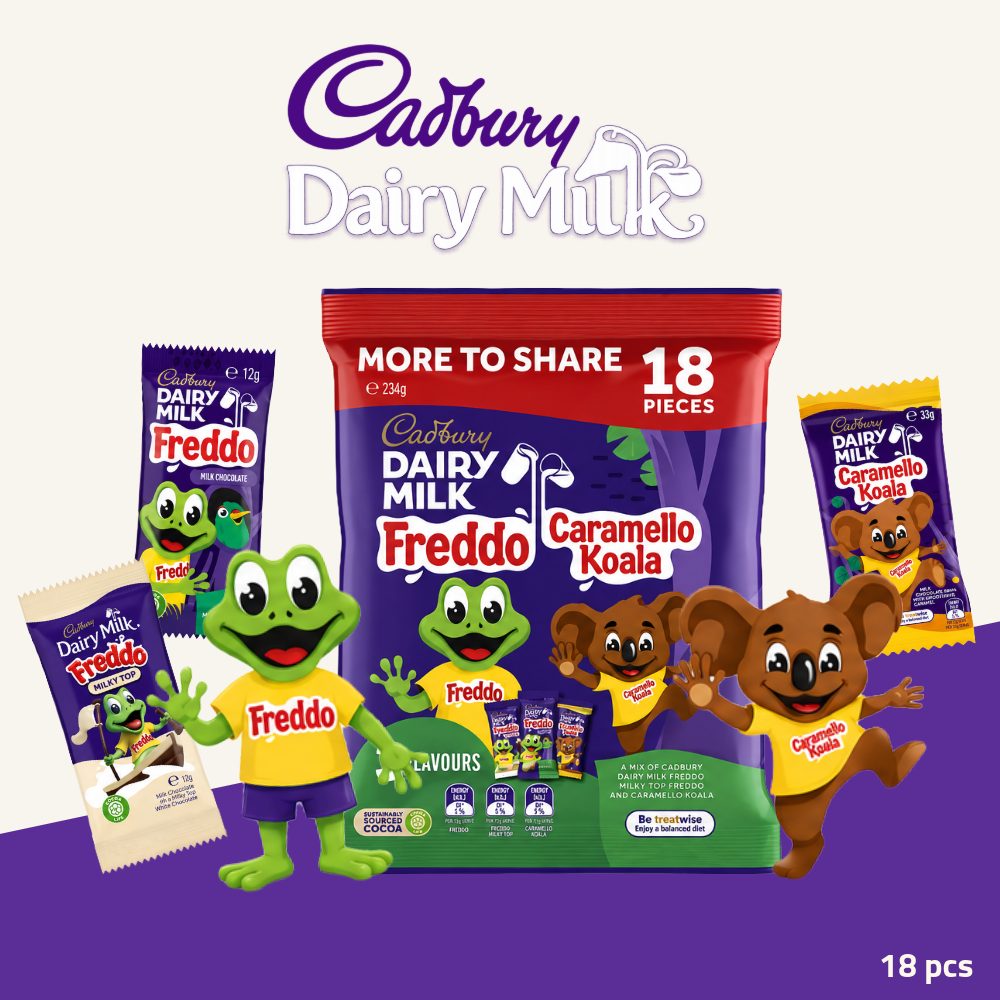 Cadbury Dairy Milk Freddo & Caramello Koala | Assorted Filled Milk Chocolates | 18 Pcs