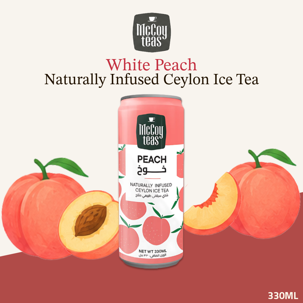 McCoy Teas Naturally Infused Ceylon Fruity Iced Tea Collection | Peach, Red Fruits, Mango, Tropical Fruits | 330ml