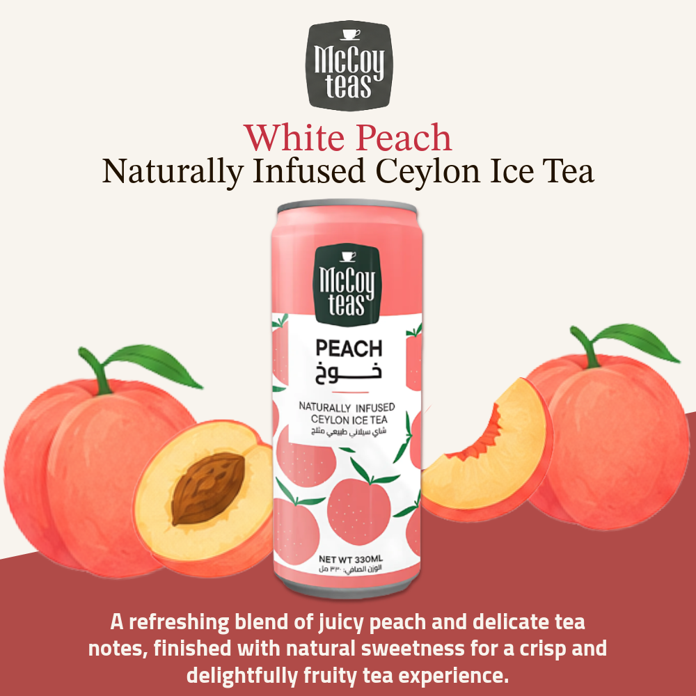 McCoy Teas Naturally Infused Ceylon Fruity Iced Tea Collection | Peach, Red Fruits, Mango, Tropical Fruits | 330ml