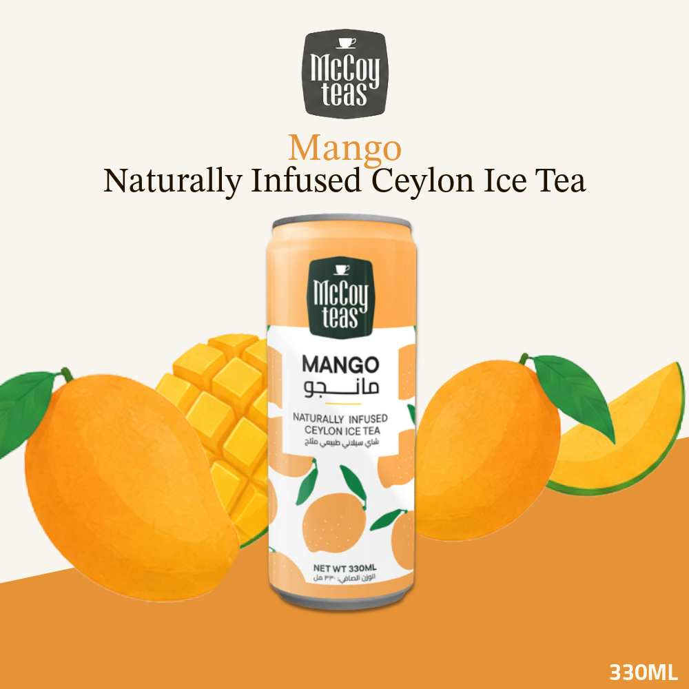 McCoy Teas Naturally Infused Ceylon Fruity Iced Tea Collection | Peach, Red Fruits, Mango, Tropical Fruits | 330ml