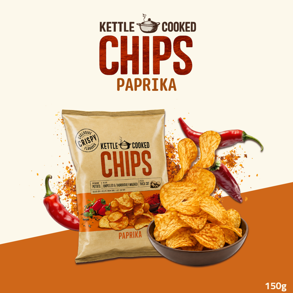 Kettle Cooked Potato Chips | Thick-Cut Crispy Potato Chips | 150g