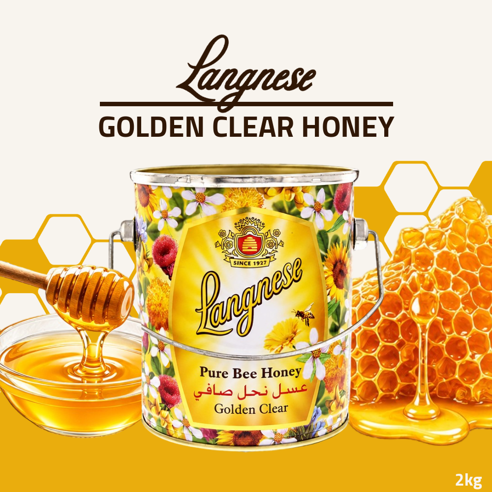 [Pre-Order] [FREE WOODEN SPOON] Langnese Golden Clear Honey 2kg | 100% Pure Bee Honey | Smooth & Golden Honey