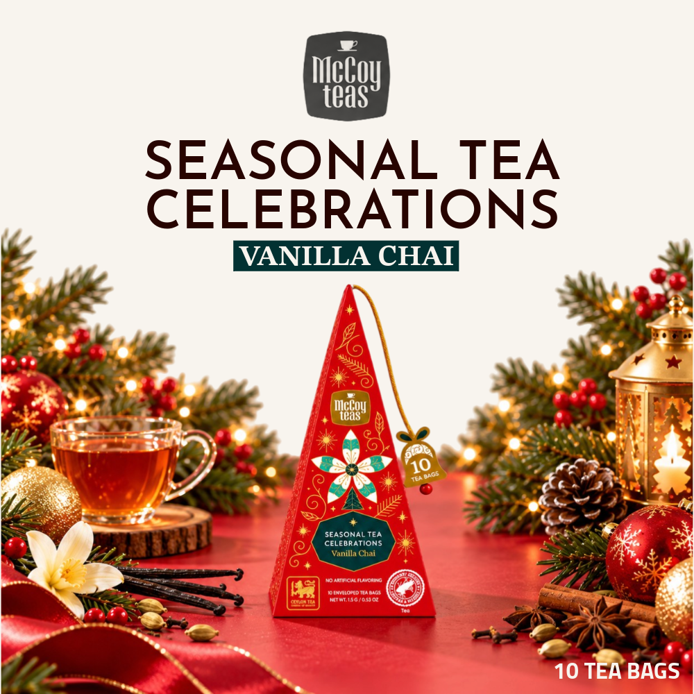 [Pre-Order] McCoy Teas Seasonal Tea Celebrations | Vanilla Chai, Winter Twist & Merry Mint | 10 Tea Bags