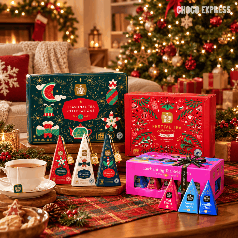 [Pre-Order] McCoy Teas Enchanting Tea Selection | Christmas Tea Collection | 4 Flavours | 12 Pyramid Tea Bags