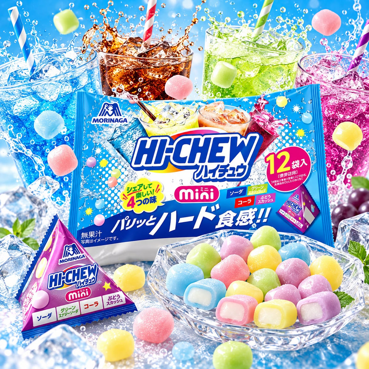 [Pre-order ETA 16th Oct] Morinaga HI-CHEW Mini Japanese Soft Candy 4 Flavors 12 Packs 120g