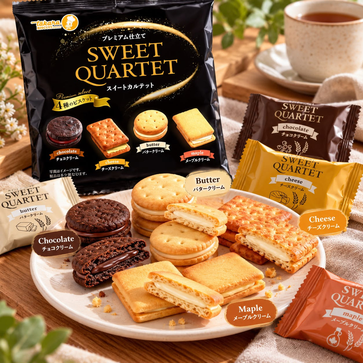 [Pre-Order] Takara Sweet Quartet Cookies | Assorted Flavours | 12 Packs