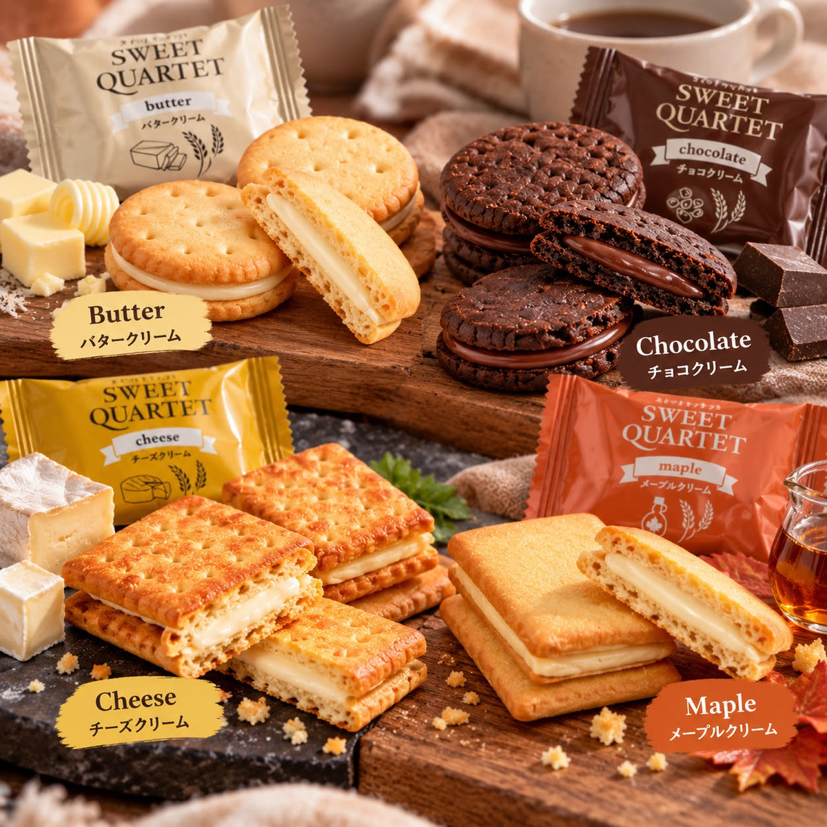 [Pre-Order] Takara Sweet Quartet Cookies | Assorted Flavours | 12 Packs